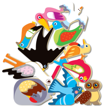 Набір дерев'яних балансиров Quokka Різнокольорові тварини (QUOKA001SF) - Pampik - 4