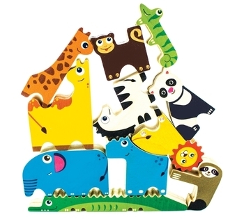 Набір дерев'яних балансиров Quokka Різнокольорові тварини (QUOKA001SF) - Pampik - 3