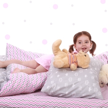 Простирадло на резинці Cosas Преміум, 120х60х10 см, рожевий з сірим - Pampik - 4