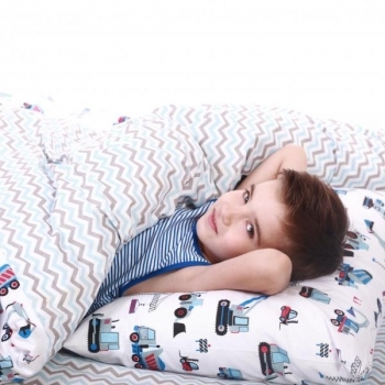 Наволочка Cosas Будівництво, 60х40 см, білий з блакитним - Pampik - 2