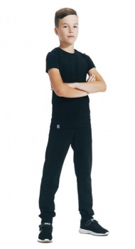 Спортивні штани Smil, стрейч-футер, р.92, чорний (115392) - Pampik