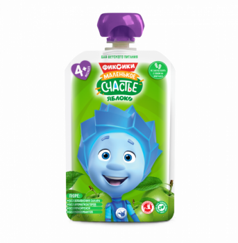 Пюре Маленьке щастя Фіксики Pouch Яблуко, 90 г - Pampik