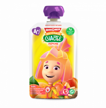 Пюре Маленьке щастя Фіксики Pouch Персик, 90 г - Pampik