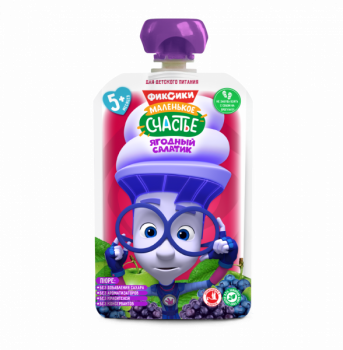 Пюре Маленьке щастя Фіксики Pouch Ягідний салатик, 90 г - Pampik