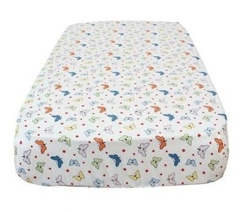 Простирадло на резинці Coo Coo Метелики, екокотон, 90х60 см, білий (Соо54) - Pampik - 4