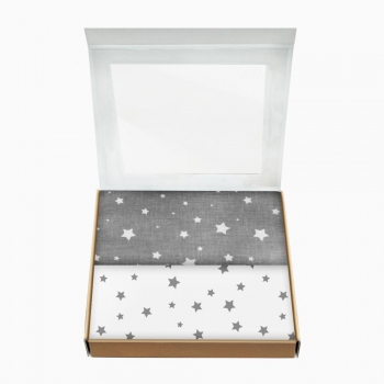 Багаторазова пелюшка Cosas зорепад, бязь, 100х80 см, білий з сірим, 2 шт. - Pampik - 2