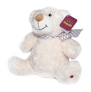 М'яка іграшка Grand Ведмідь з бантом, білий, 25 см (2503GMB) - Pampik - 2