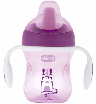 

Поильник-непроливайка Chicco Training Cup, с ручками, 200 мл, 6+ мес., фиолетовый (06921.10.02