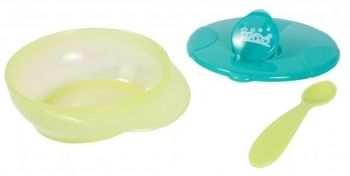 Тарілка Lindo, з кришкою і ложкою, зелений (Li 836 зел) - Pampik - 2