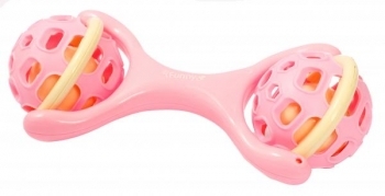 Іграшка-брязкальце Lindo Гантеля, рожевий (Б 332 г рож) - Pampik