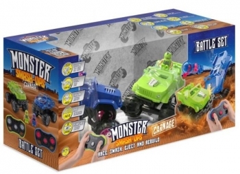 

Игровой набор на радиоуправлении Monster Smash-Ups Crash Car S2 Двойной удар, Киборг и Феникс (TY6083, Салатовый;синий