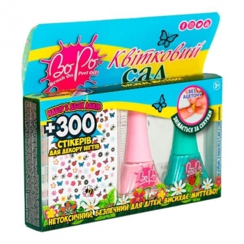 Лак для ногтей BoPo Цветочный сад, розовый и бирюзовый + 300 стикеров для ногтей (WT8176529-2) - Pampik - 2
