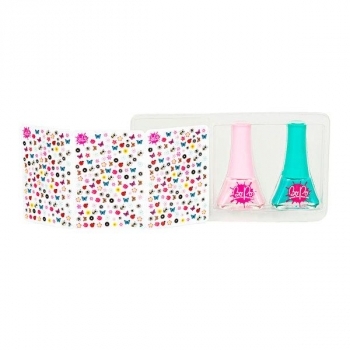 Лак для ногтей BoPo Цветочный сад, розовый и бирюзовый + 300 стикеров для ногтей (WT8176529-2) - Pampik - 3