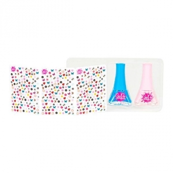 Лак для ногтей BoPo Цветочный сад, голубой и розовый + 300 стикеров для ногтей (WT8176529-6) - Pampik - 3