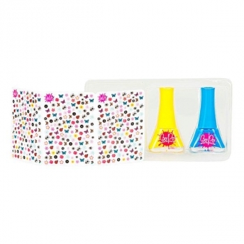 Лак для ногтей BoPo Цветочный сад, желтый и голубой + 300 стикеров для ногтей (WT8176529-3) - Pampik - 3