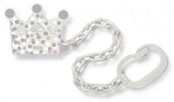 Держатель для пустышки Nuk Корона, серый (10751023/3) - Pampik