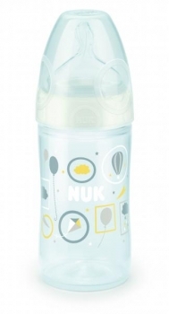 Пляшка для годування Nuk New Classic, з поліпропілену, з силіконовою соскою, 150 мл, сірий (10743578/3) - Pampik