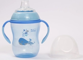 Поїльник-непроливайка Lindo Premium, з силіконовим носиком, 6+ міс., 260 мл, блакитний (А 42 блак) - Pampik - 2