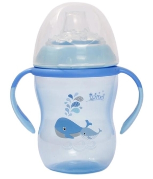 Поїльник-непроливайка Lindo Premium, з силіконовим носиком, 6+ міс., 260 мл, блакитний (А 42 блак) - Pampik