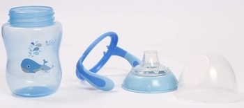 Поїльник-непроливайка Lindo Premium, з силіконовим носиком, 6+ міс., 260 мл, блакитний (А 42 блак) - Pampik - 3