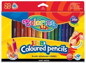 Карандаши цветные Colorino Jumbo, трехгранные, с точилкой, 20 цветов (32971PTR) - Pampik