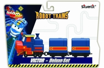 Паровозик с двумя вагонами Silverlit Robot Trains Виктор (80179) - Pampik - 2