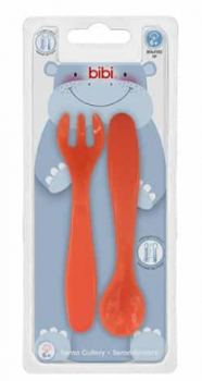 Набір столових приборів Bibi, ложка і виделка, помаранчевий (113968) - Pampik - 2