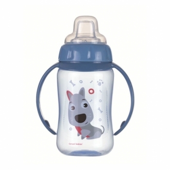 Поильник тренировочный Canpol Babies Cute Animals Щенок, 320 мл, синий (56/512_blu) - Pampik