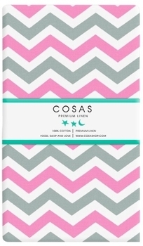 Набір простирадл на резинці Cosas, бязь, 120х60х10 см, білий з рожевим, 2 шт. - Pampik - 2