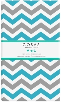 Набір простирадл Cosas, бязь, 240х155 см, білий з блакитним, 2 шт. - Pampik - 3