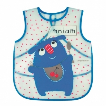 Нагрудник-фартух Canpol Babies Монстрикі, блакитний (9/237_blu) - Pampik