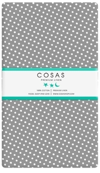 Набір простирадл Cosas, бязь, 240х155 см, сірий з блакитним, 2 шт. - Pampik - 3