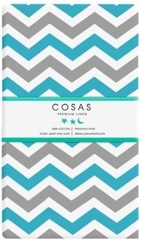 Набір простирадл Cosas, бязь, 240х155 см, сірий з блакитним, 2 шт. - Pampik - 2