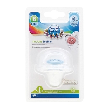 Силіконова симетрична пустушка Canpol Babies Newborn Baby 6-18 міс., синій (22/581_blu) - Pampik - 2