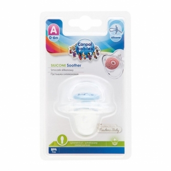 Силіконова симетрична пустушка Canpol Babies Newborn Baby 0-6 міс., синій (22/580_blu) - Pampik - 2