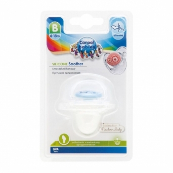 Силіконова анатомічна пустушка Canpol Babies Newborn Baby, 6-18 міс., синій (22/566_blu) - Pampik - 2