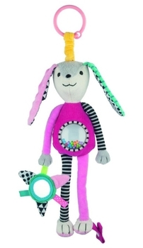 М'яка іграшка з брязкальце Canpol babies Довгі вушка, рожевий (68/061 Розовий) - Pampik