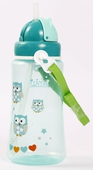 Поїльник-непроливайка Lindo Premium, з силіконовою соломинкою і ремінцем, 9+ міс., 360 мл, зелений (А 41 зел) - Pampik - 2