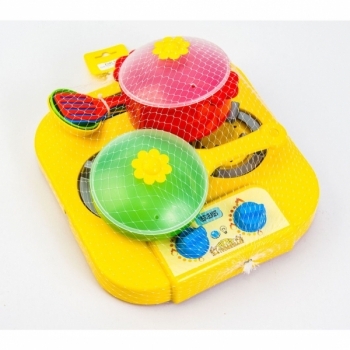 Набор посуды столовый с плитой Tigres Ромашка, 7 элементов, желтый (39150 Жовтий) - Pampik - 3