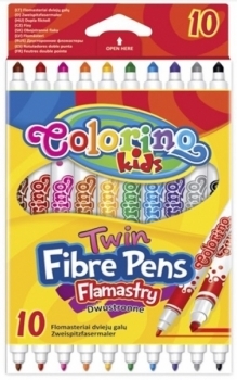 

Фломастеры Colorino Fibre Pens, двухсторонние, 10 цветов (13451PTR/1)