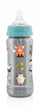 Термопоильник Miniland Thermobaby Silver, з соскою, 180 мл (89188) - Pampik - 2