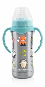 Термопоильник Miniland Thermobaby Silver, з соскою, 180 мл (89188) - Pampik