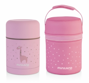 Термос для їжі Miniland Silky Food Pink, 600 мл (89222) - Pampik