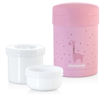 Термос для їжі Miniland Thermetic Pink, з контейнерами, 700 мл (89227) - Pampik - 5