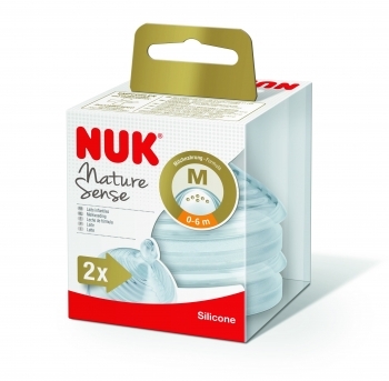 Соска силиконовая антиколиковая Nuk Nature Sense M, для молока, 0+, 2 шт. (10124019) - Pampik - 2