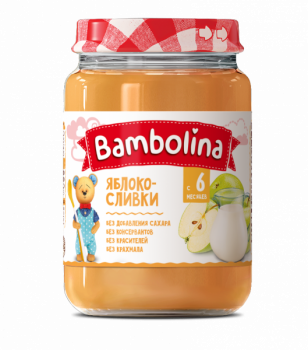 Пюре Bambolina Яблоко со сливками, 190 г - Pampik