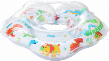 Круг для купания с погремушкой KinderenOK Динозавр, белый (204238) - Pampik - 2
