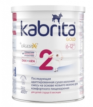 Адаптована суха молочна суміш на основі козячого молока Kabrita 2 Gold, 400 г - Pampik