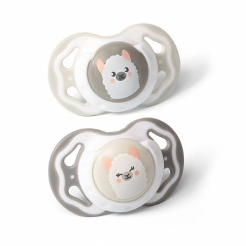 Пустышка силиконовая BabyOno Альпаки, симметричная, 6-18 месяцев, 2 шт. (1225/02) - Pampik