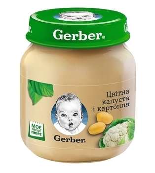 Пюре Gerber Цвітна капуста і картопля, 130 г - Pampik